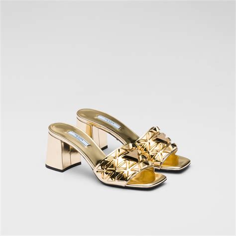 prada metallic mules